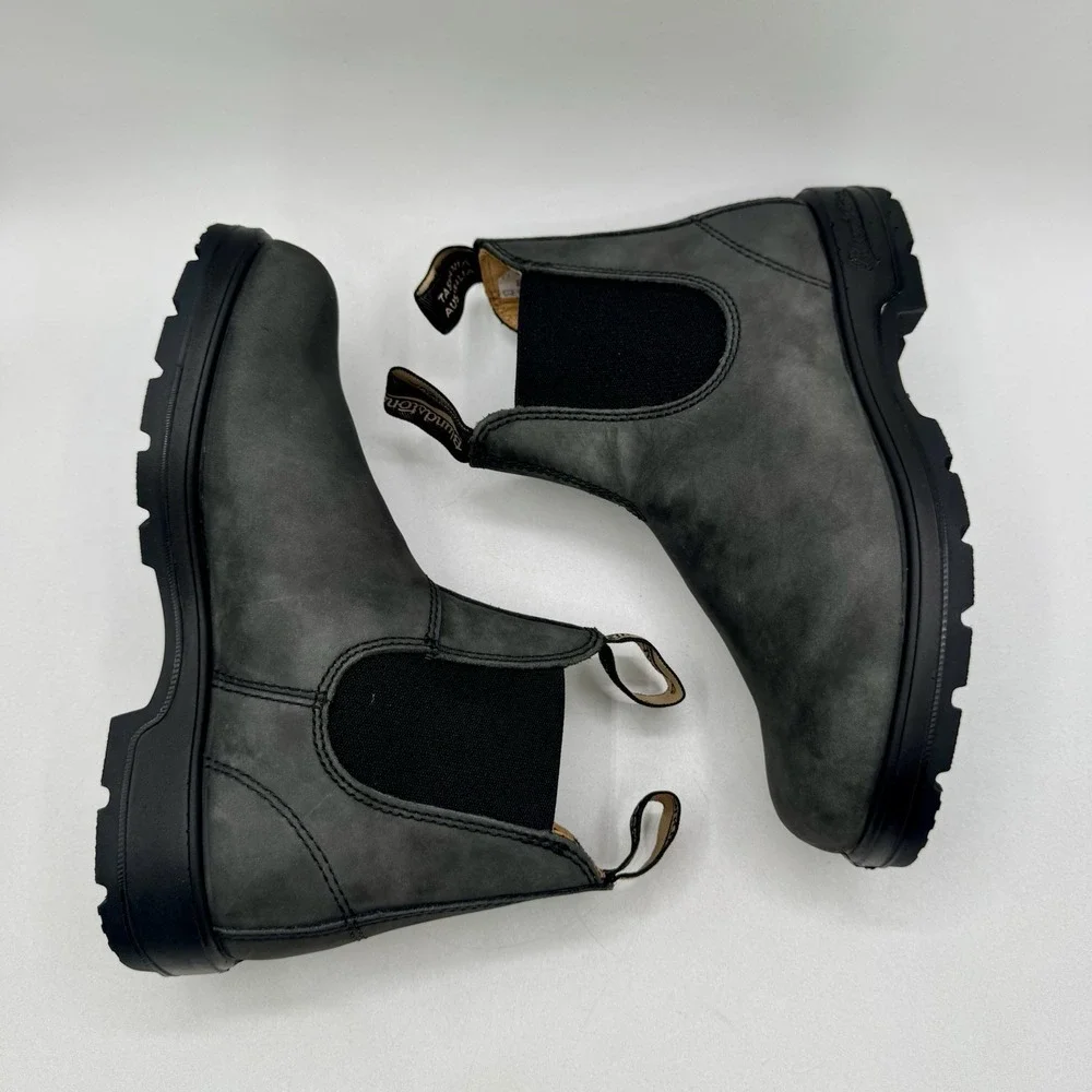 Blundstone 587 Boots Women's Size 7.5 UK 4.5 Rustic Black Leather Extra Footbeds